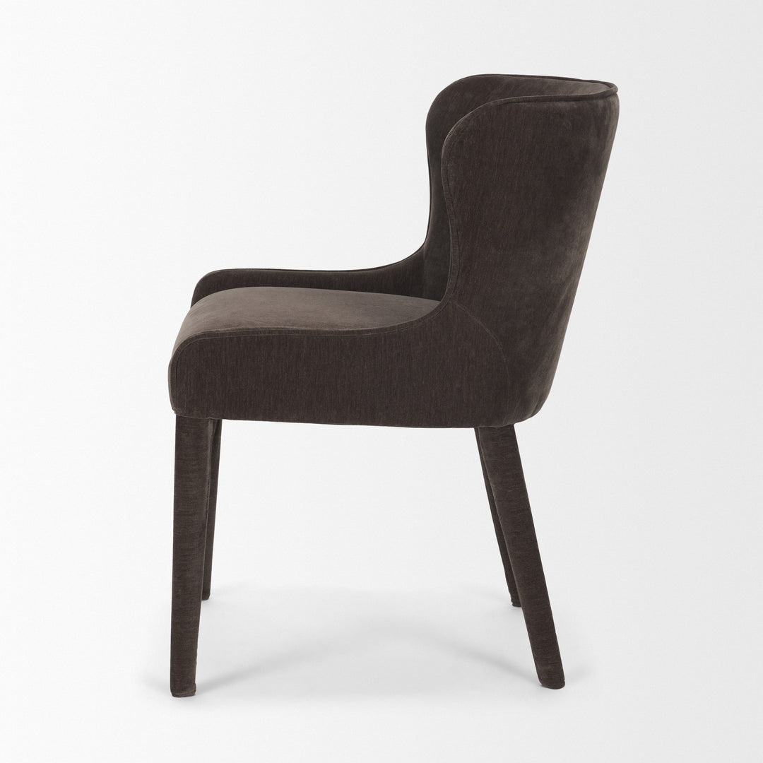 Nolan Slope Charcoal Chenille Dining Chair Dining Room Mercana