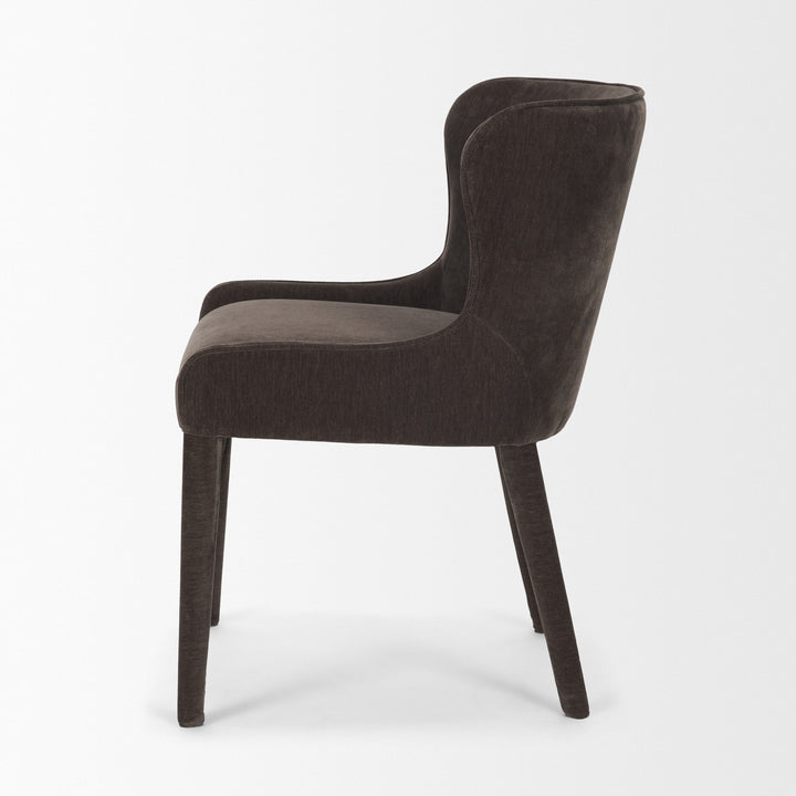 Nolan Slope Charcoal Chenille Dining Chair Dining Room Mercana