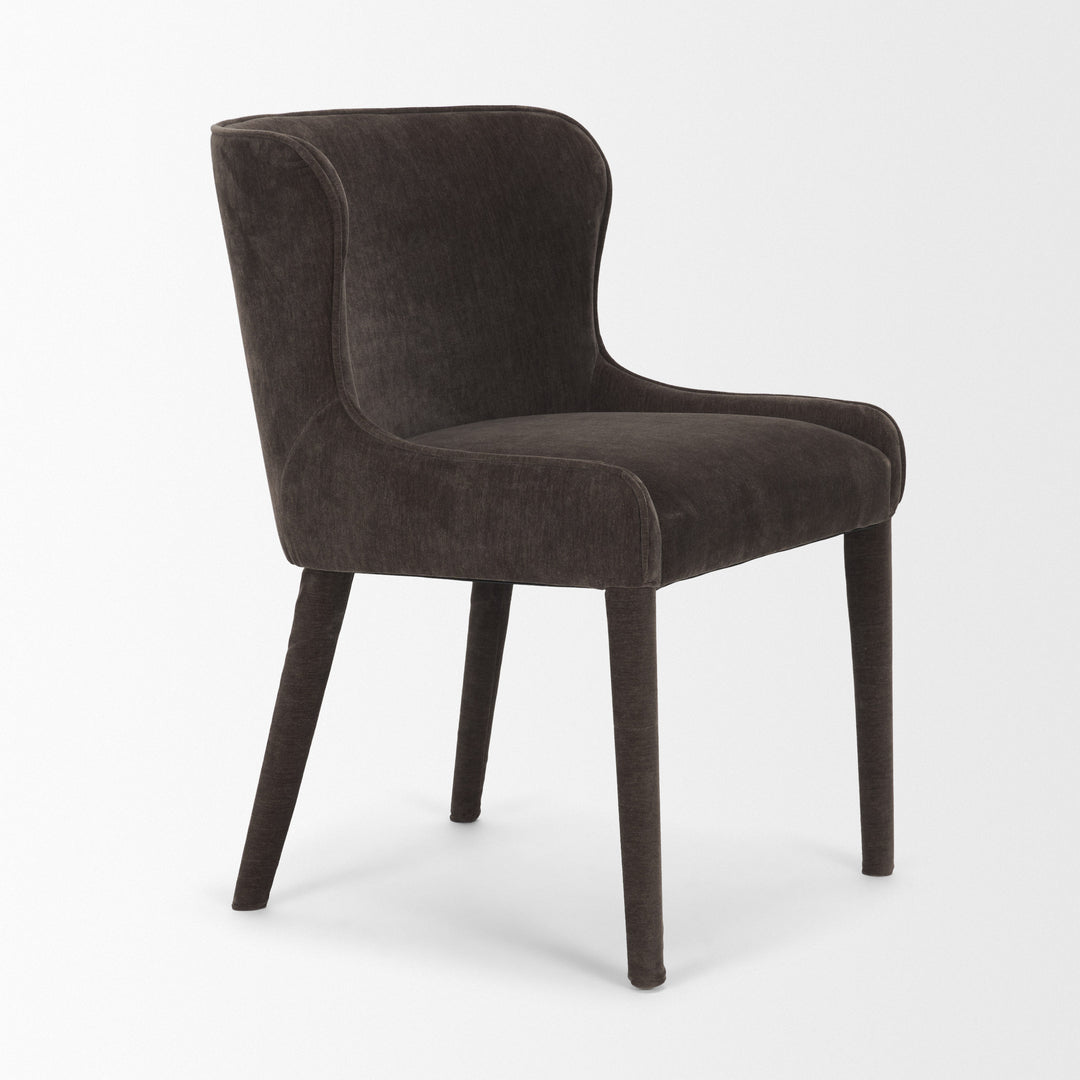 Nolan Slope Charcoal Chenille Dining Chair Dining Room Mercana