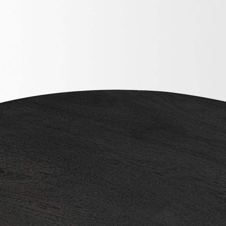 Sonel Matte Black Wood Pedestal Foyer Table Dining Room Mercana