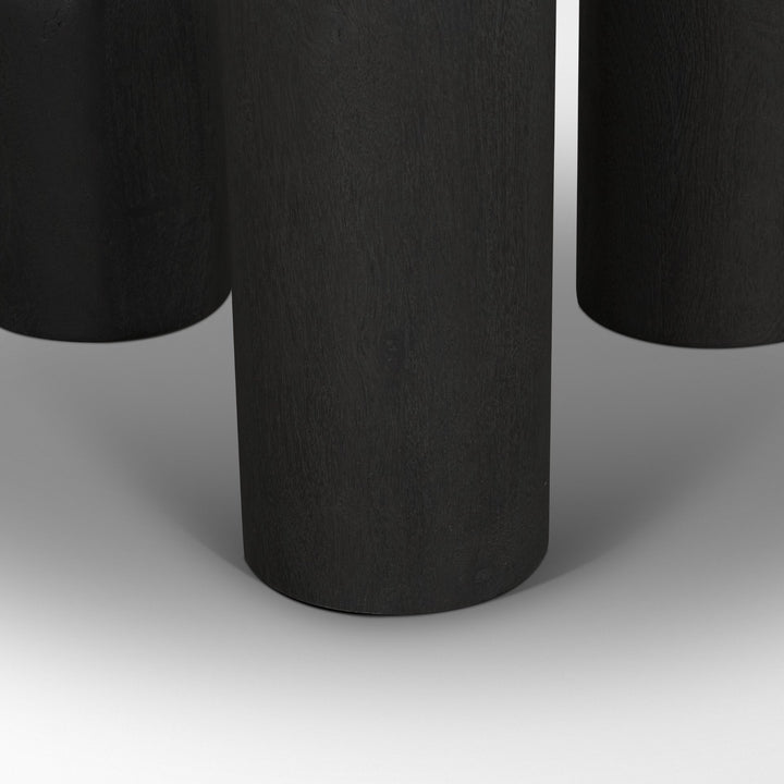 Sonel Matte Black Wood Pedestal Foyer Table Dining Room Mercana