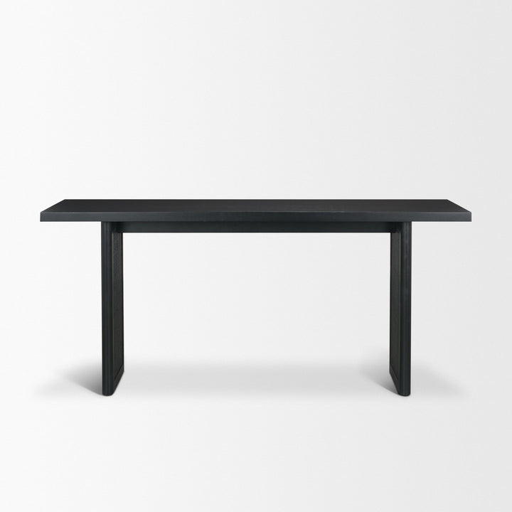 Grier 65" Black Wood w/ Black Cane Console Table Dining Room Mercana