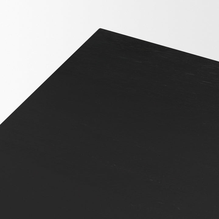 Grier 65" Black Solid Wood W/ Black Cane Media Console Living Room Mercana