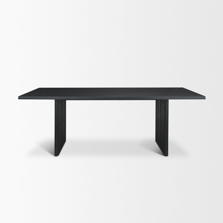 Grier 84" Black Wood w/ Black Cane Dining Table Dining Room Mercana