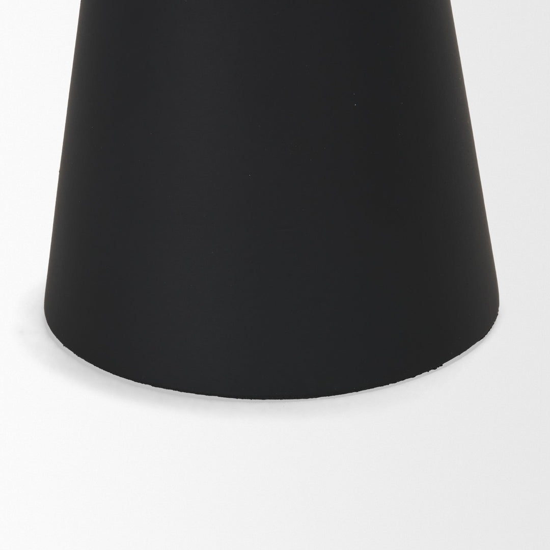 Odilia Small Smooth Matte Black Metal Geometric Pillar Candle Holder Decor Mercana
