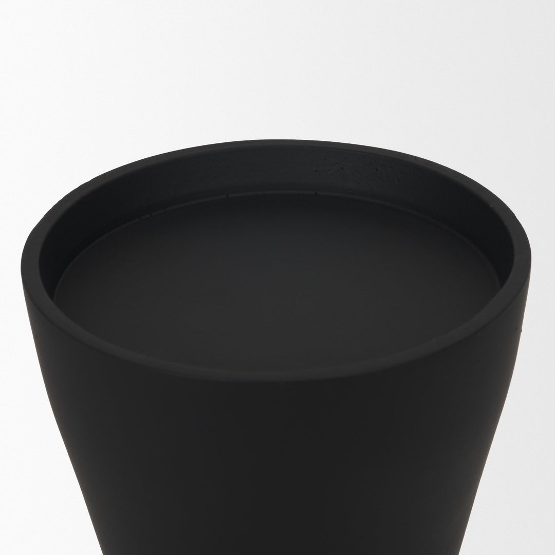 Odilia Large Smooth Matte Black Metal Geometric Pillar Candle Holder Decor Mercana