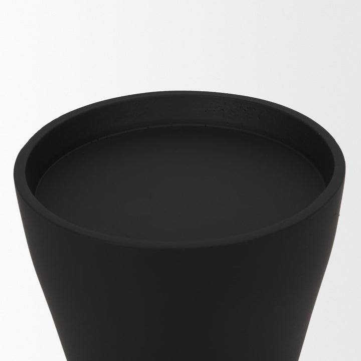 Odilia Large Smooth Matte Black Metal Geometric Pillar Candle Holder Decor Mercana