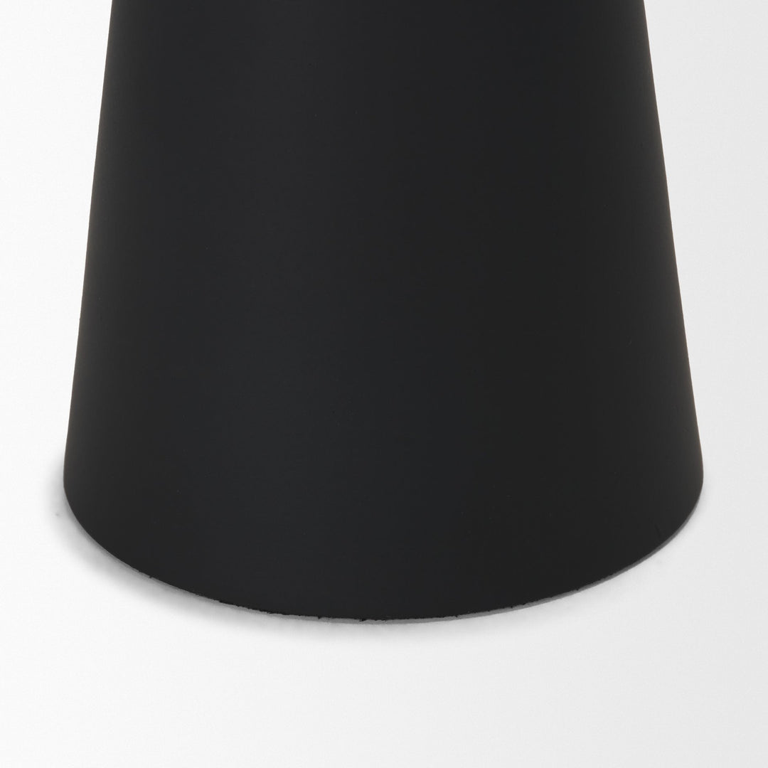 Odilia Large Smooth Matte Black Metal Geometric Pillar Candle Holder Decor Mercana