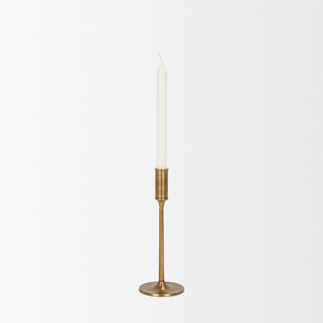Chantria Small Solid Natural Brass Adjustable Taper Candle Holder Decor Mercana