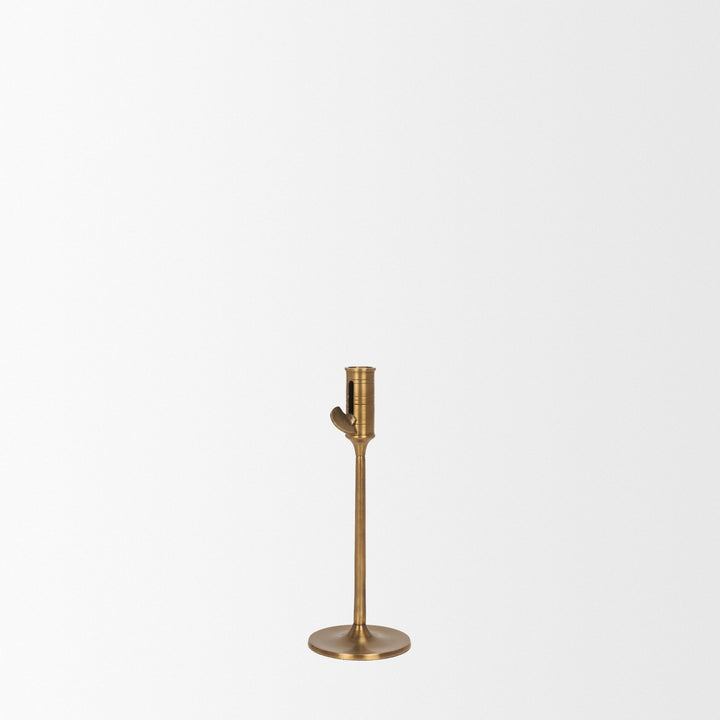 Chantria Small Solid Natural Brass Adjustable Taper Candle Holder Decor Mercana