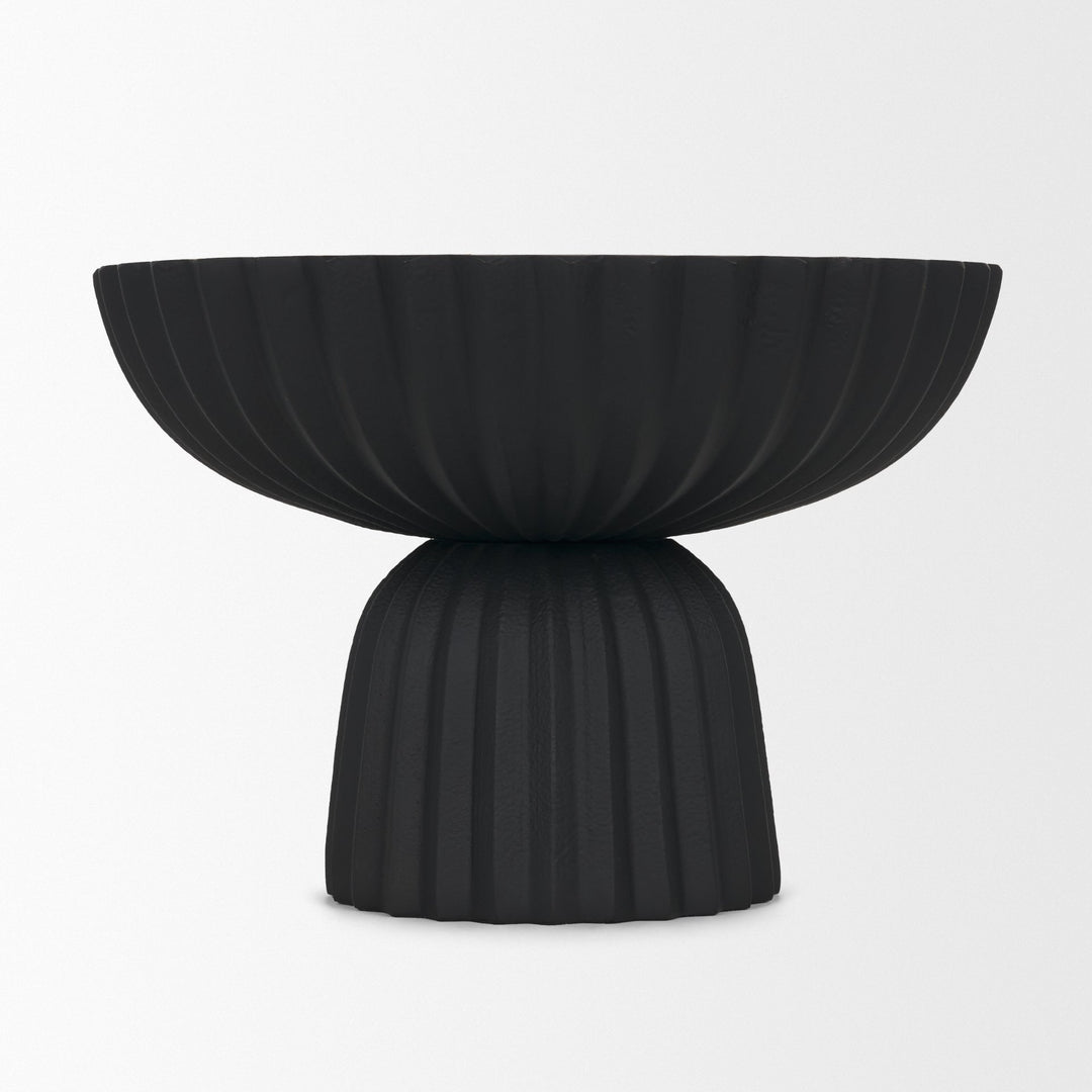 Ciaran Smooth Fluted Matte Black Metal Decorative Bowl Decor Mercana
