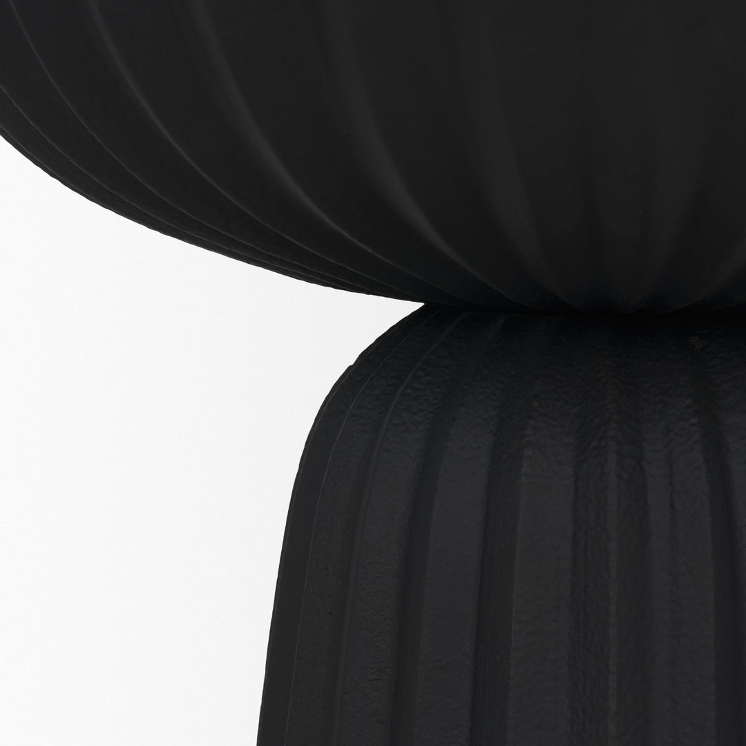 Ciaran Smooth Fluted Matte Black Metal Decorative Bowl Decor Mercana