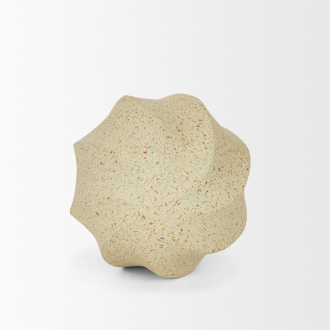 Imani Small Sculptural Textured Beige Metal Decorative Orb Object Decor Mercana