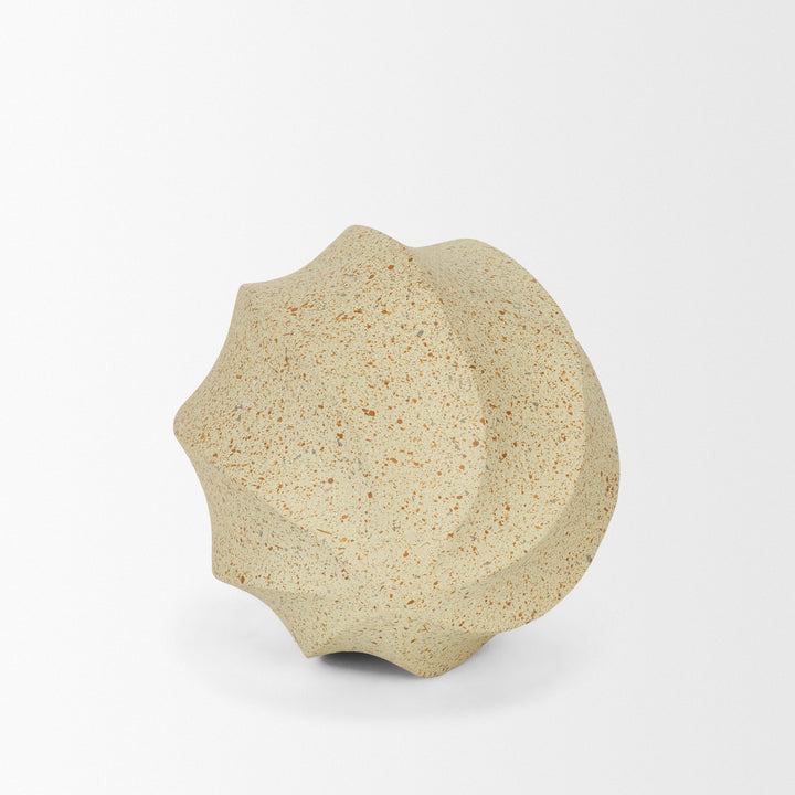 Imani Small Sculptural Textured Beige Metal Decorative Orb Object Decor Mercana