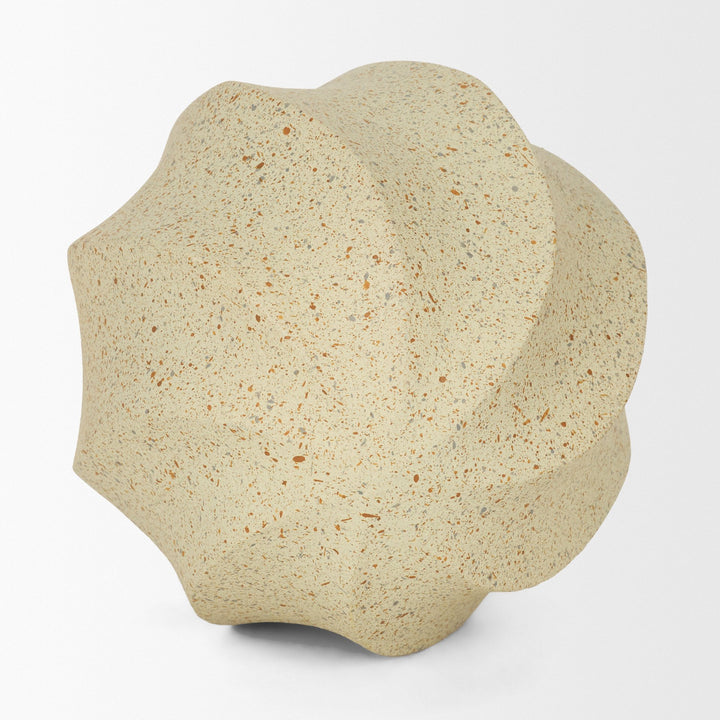 Imani Large Sculptural Textured Beige Metal Decorative Orb Object Decor Mercana