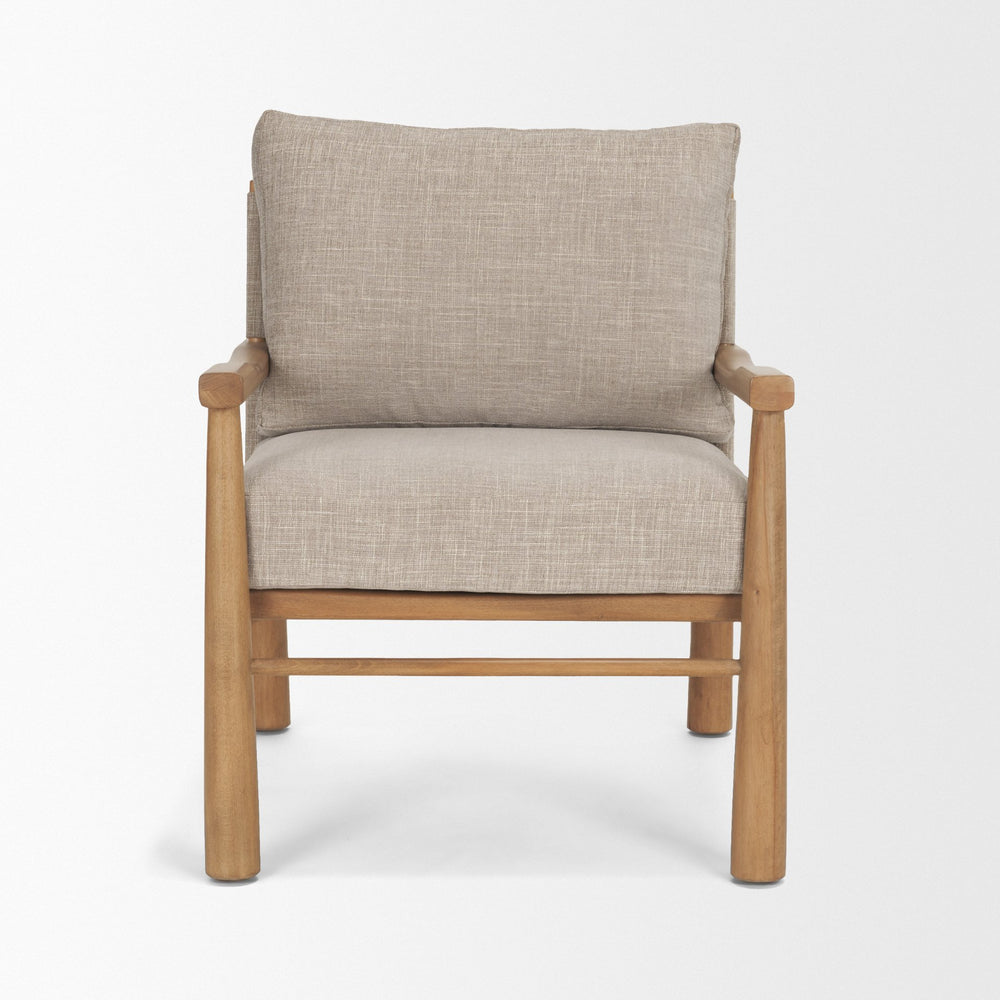Witton Gray Fabric Beech Wood Slingback Backrest Accent Lounge Chair Living Room Mercana