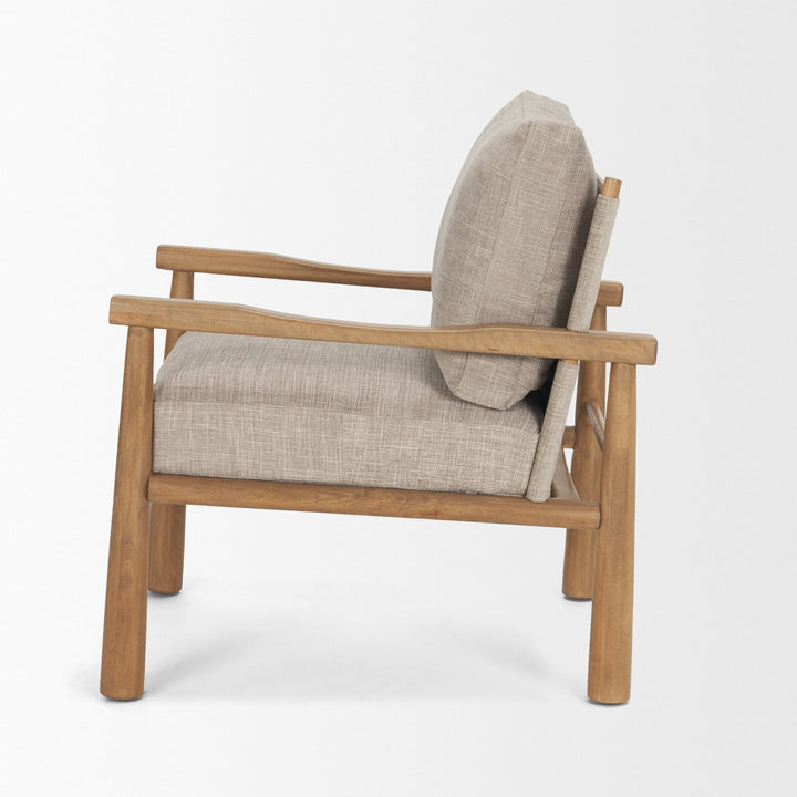 Witton Gray Fabric Beech Wood Slingback Backrest Accent Lounge Chair Living Room Mercana