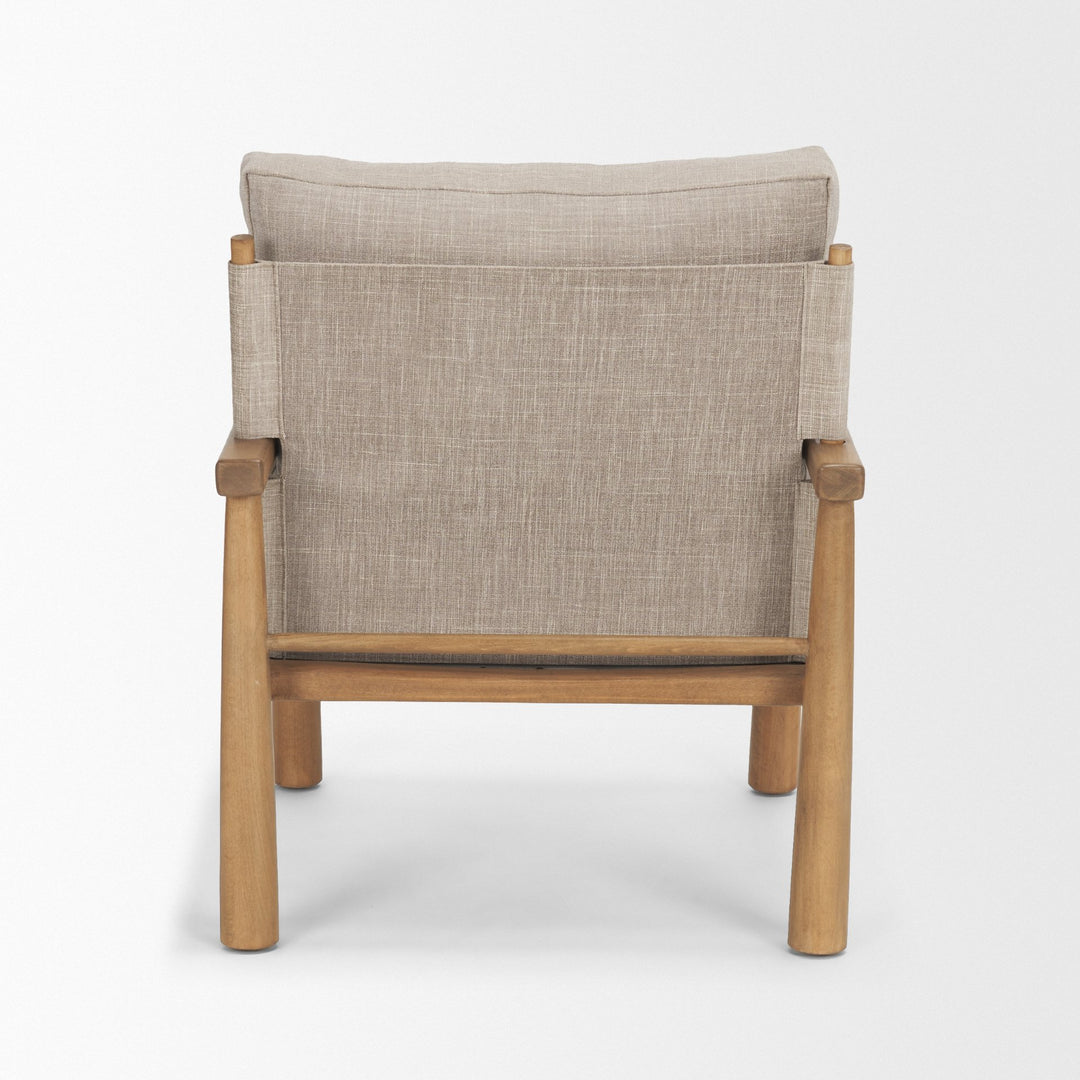 Witton Gray Fabric Beech Wood Slingback Backrest Accent Lounge Chair Living Room Mercana