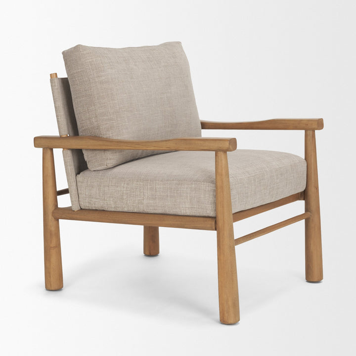 Witton Gray Fabric Beech Wood Slingback Backrest Accent Lounge Chair Living Room Mercana