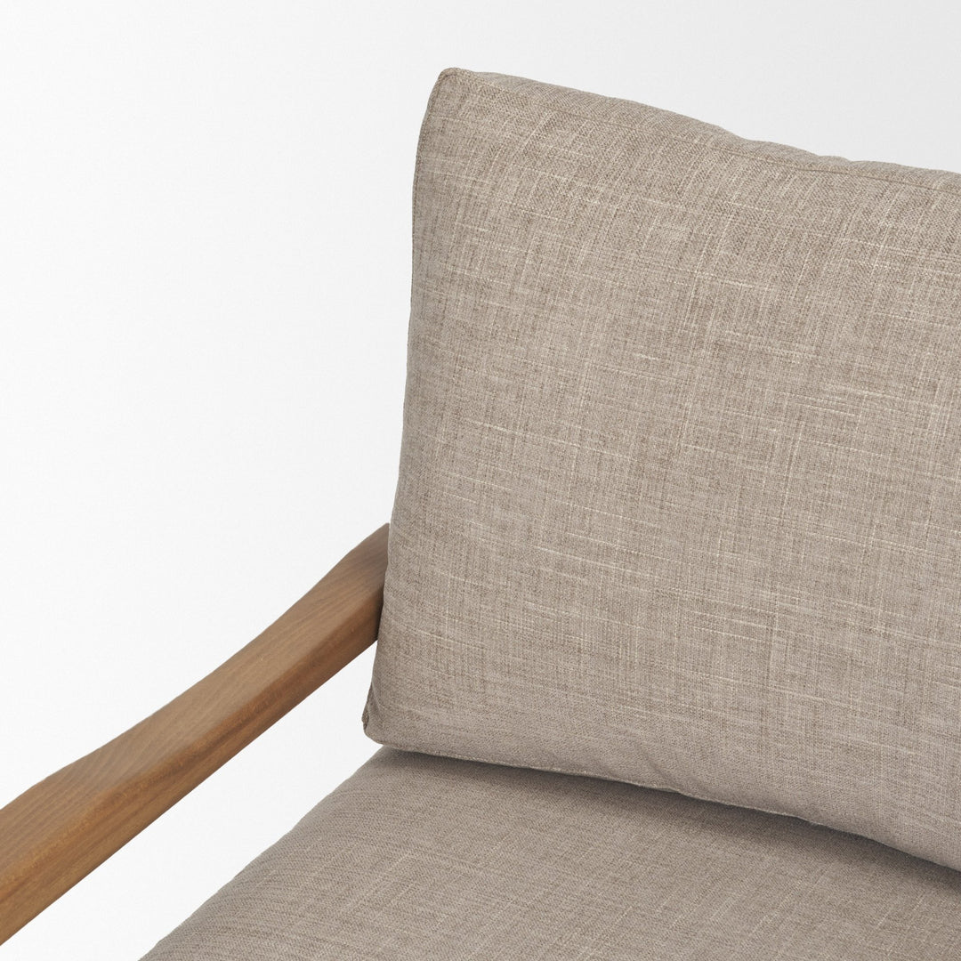 Witton Gray Fabric Beech Wood Slingback Backrest Accent Lounge Chair Living Room Mercana