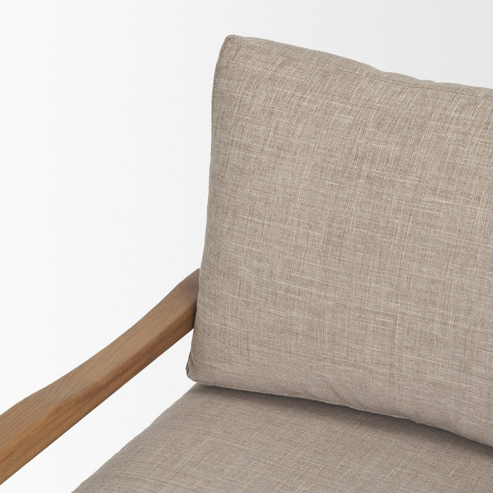 Witton Gray Fabric Beech Wood Slingback Backrest Accent Lounge Chair Living Room Mercana