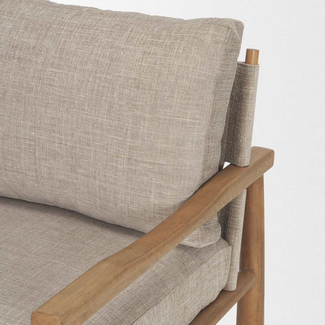 Witton Gray Fabric Beech Wood Slingback Backrest Accent Lounge Chair Living Room Mercana