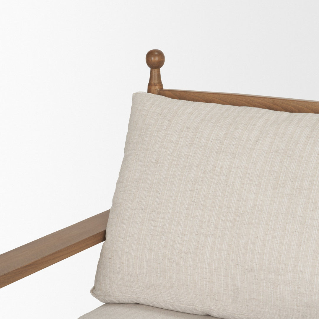 Danni Beige Fabric Beech Wood Framed Accent Lounge Chair Living Room Mercana