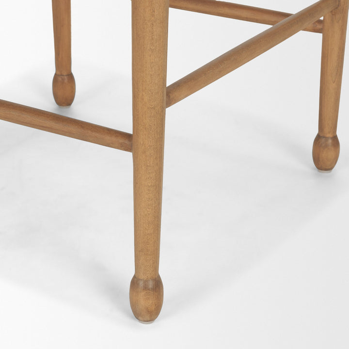 Brinley Woven Paper Rope w/ Brown Wood Frame Counter Stool Dining Room Mercana