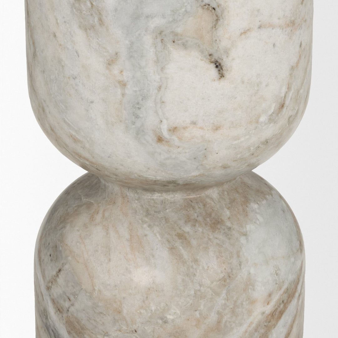 Nylah Solid Pink Marble Round Accent Table Dining Room Mercana