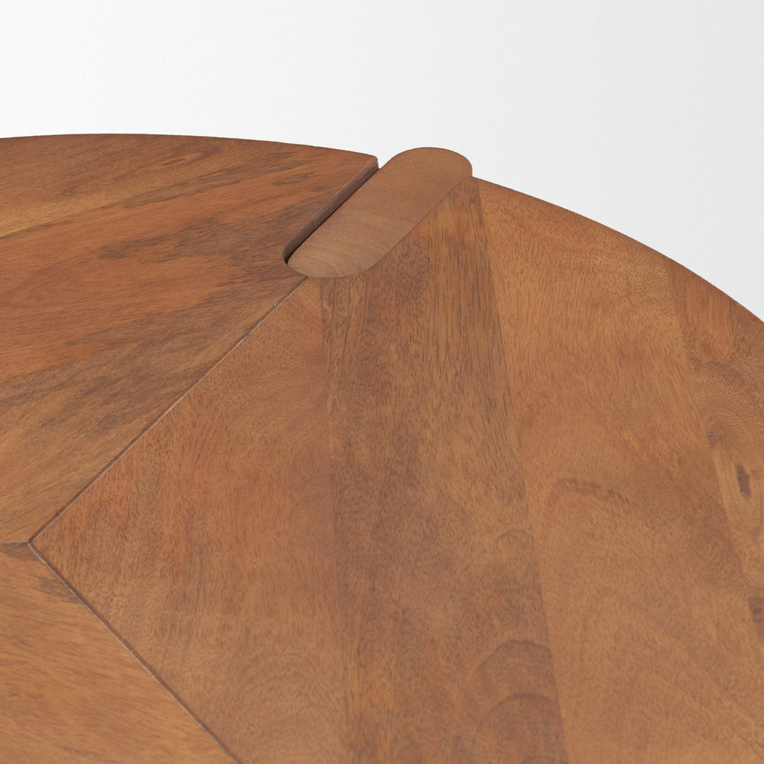 Hisako Mid Brown Open Round Accent Table Dining Room Mercana