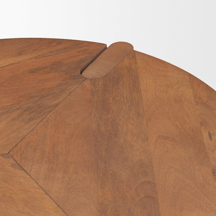 Hisako Mid Brown Open Round Accent Table Dining Room Mercana