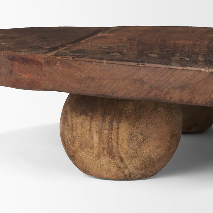 Kerra Large Solid Reclaimed Wood Tray Decor Mercana