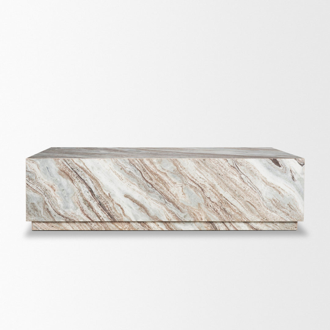 Matteo Solid Pink Marble Rectangular Coffee Table Living Room Mercana