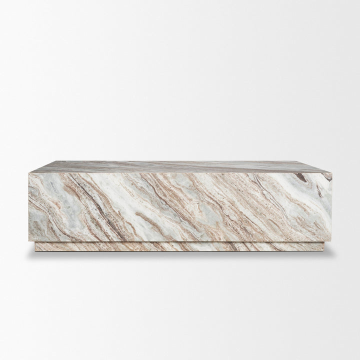 Matteo Solid Pink Marble Rectangular Coffee Table Living Room Mercana