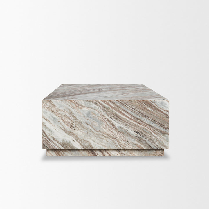 Matteo Solid Pink Marble Rectangular Coffee Table Living Room Mercana