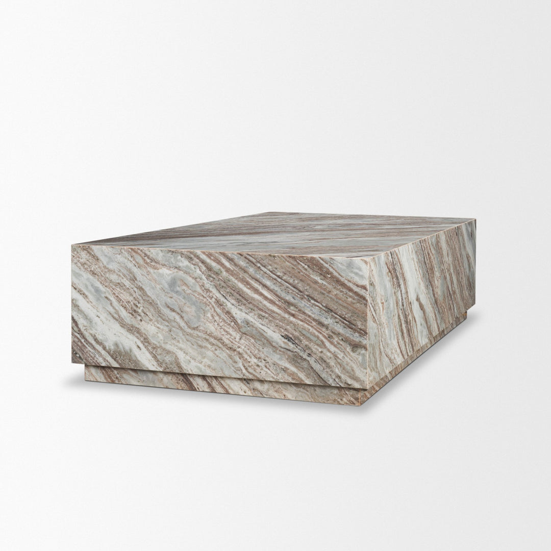Matteo Solid Pink Marble Rectangular Coffee Table Living Room Mercana