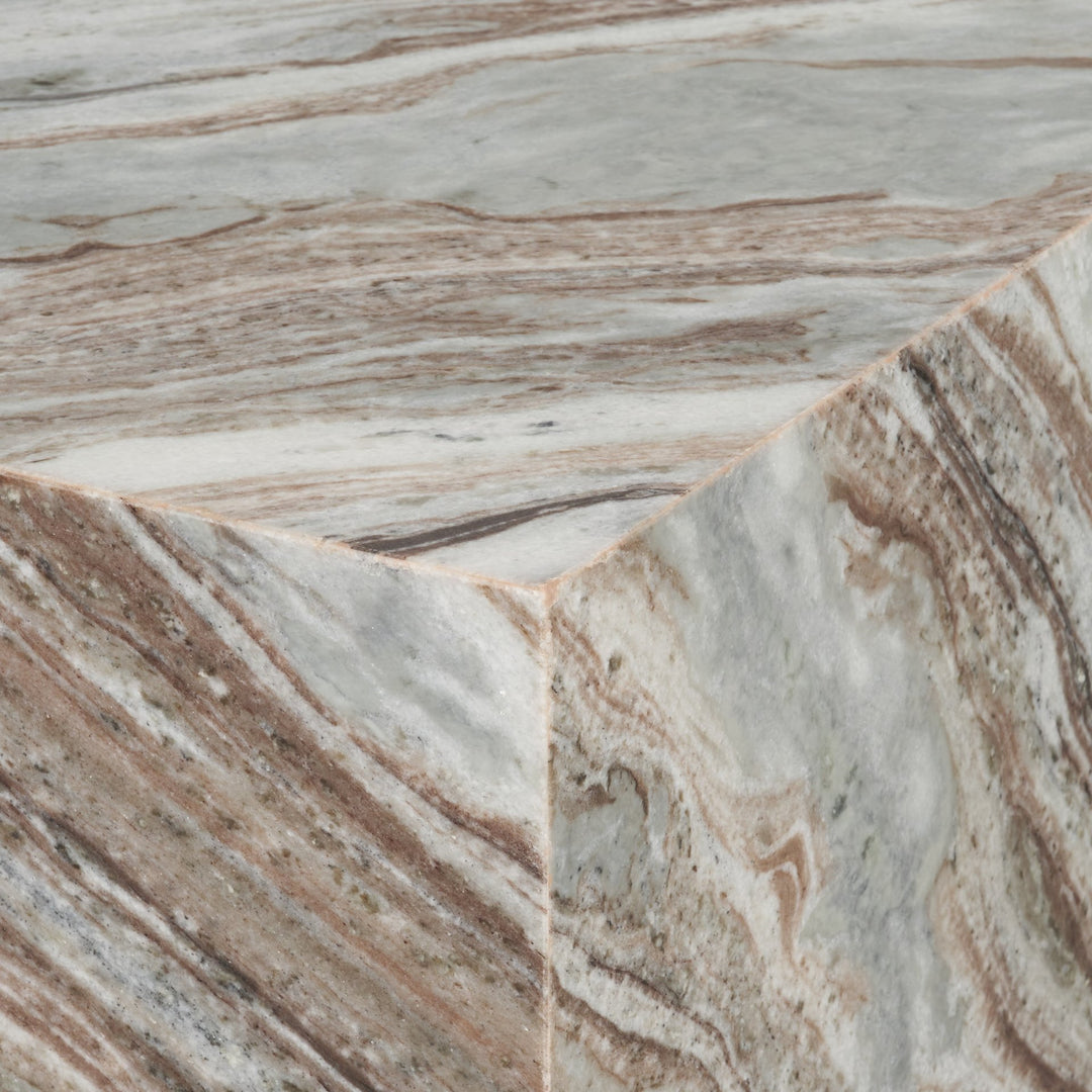 Matteo Solid Pink Marble Rectangular Coffee Table Living Room Mercana