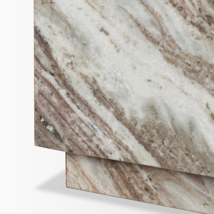 Matteo Solid Pink Marble Rectangular Coffee Table Living Room Mercana
