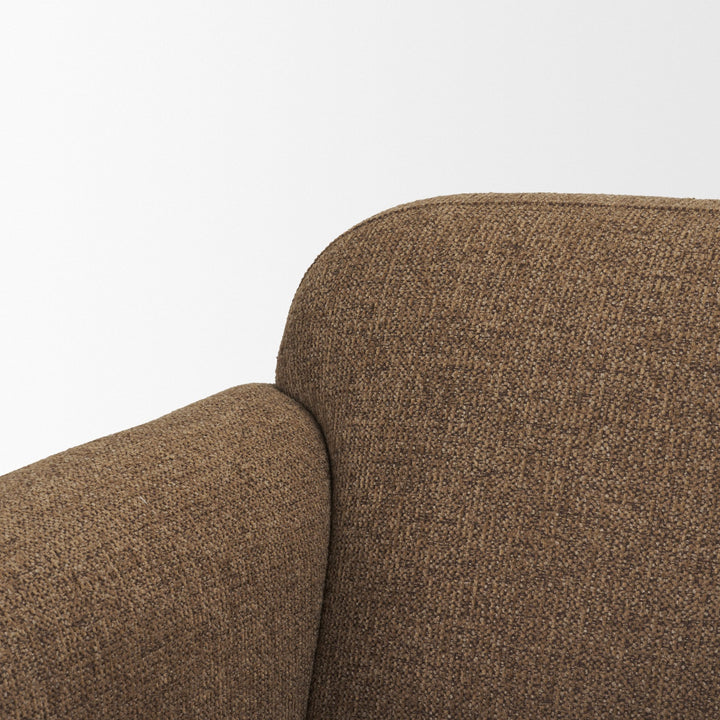 Saga Textured Brown Plush Fabric Upholstered Chair Living Room Mercana