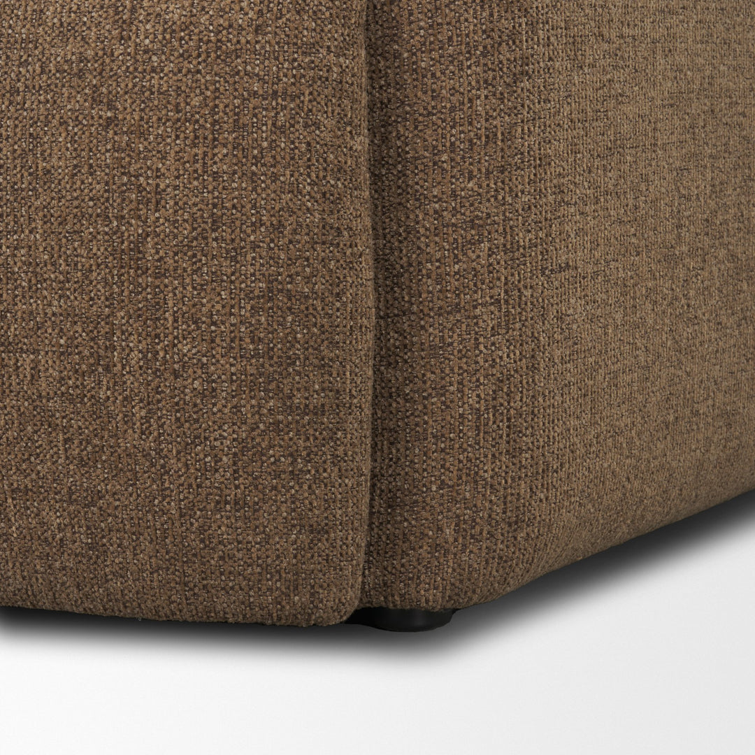 Saga Textured Brown Plush Fabric Upholstered Chair Living Room Mercana