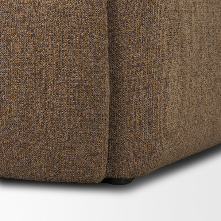 Saga Textured Brown Plush Fabric Upholstered Chair Living Room Mercana