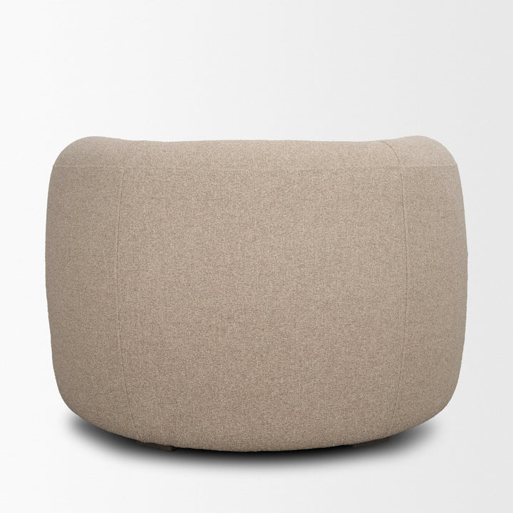 Kornelia Textured Mushroom Fabric Barrel Accent Chair Living Room Mercana