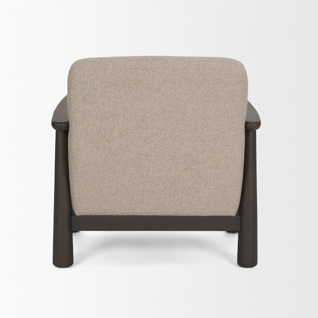 Willmar Textured Mushroom Gray Fabric Espresso Brown Wood Accent Lounge Chair Living Room Mercana