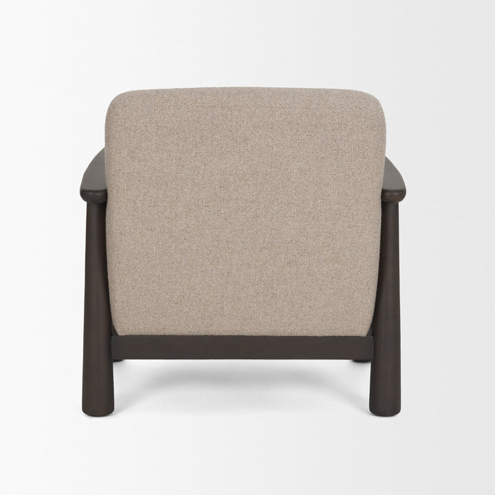 Willmar Textured Mushroom Gray Fabric Espresso Brown Wood Accent Lounge Chair Living Room Mercana