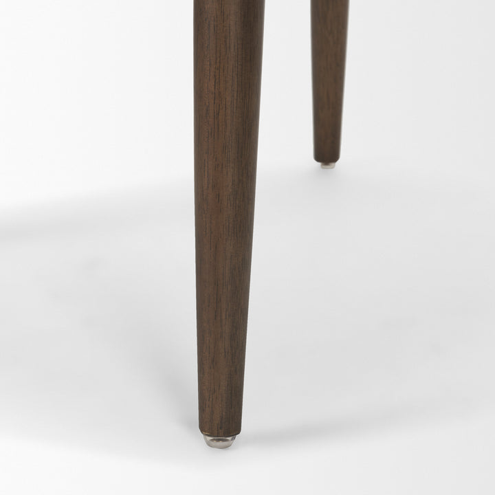 Abbie Curved Back Oatmeal Fabric Armless Dining Chair Living Room Mercana