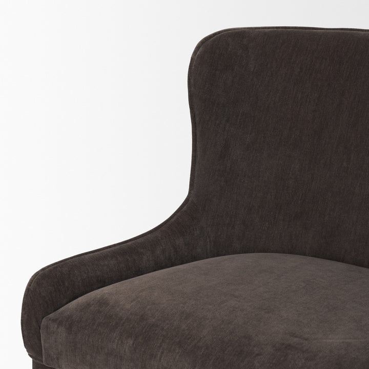 Nolan Slope Charcoal Chenille Dining Chair Dining Room Mercana