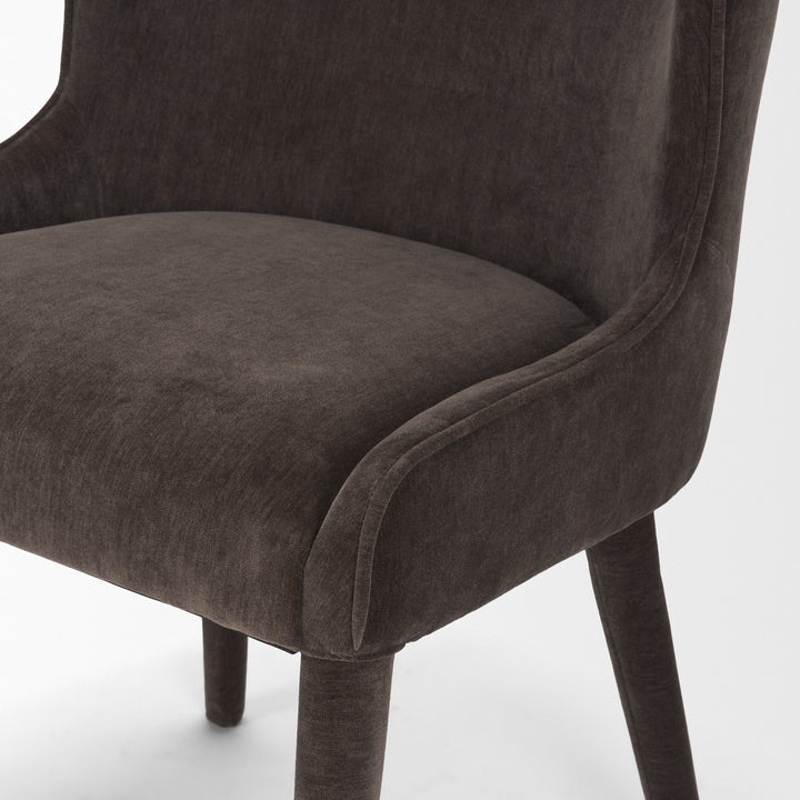 Nolan Slope Charcoal Chenille Dining Chair Dining Room Mercana