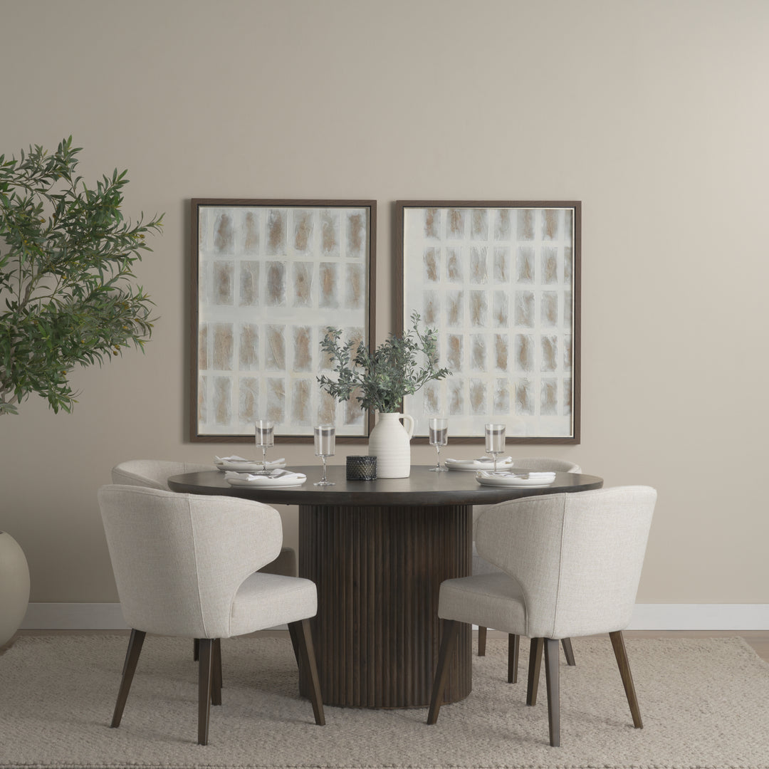 Terra Fluted Dining Table - 4 Niles Chairs Dining Room Mercana