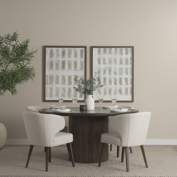 Terra Fluted Dining Table - 4 Niles Chairs Dining Room Mercana