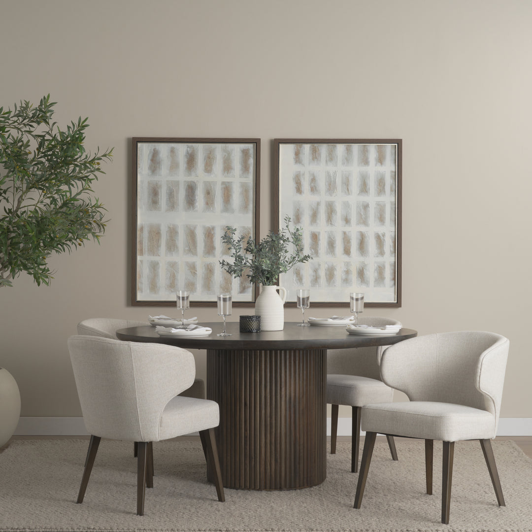 Terra Fluted Dining Table - 4 Niles Chairs Dining Room Mercana